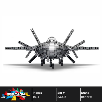 Reobrix  33025 Chengdu J-20 Stealth Fighter Building Toy Set | 1911 PCS