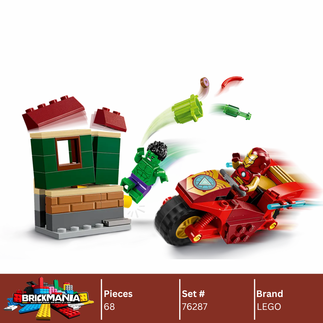 LEGO 76287 Marvel Iron Man with Bike and The Hulk | 68 PCS