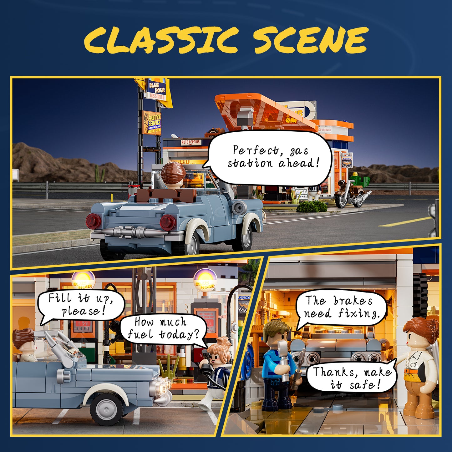 Lumibricks F9065 gas station Building Toy Set | 1608 PCS