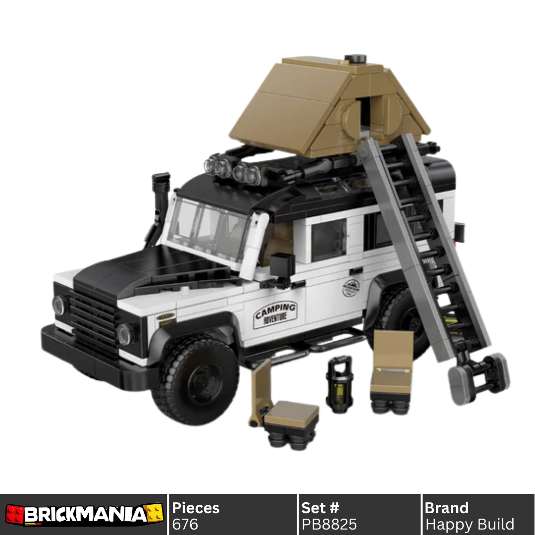 Happy Build PB8825 Land Rover Defender Building Toy Set | 676 PCS | Buildable Car with Display Container