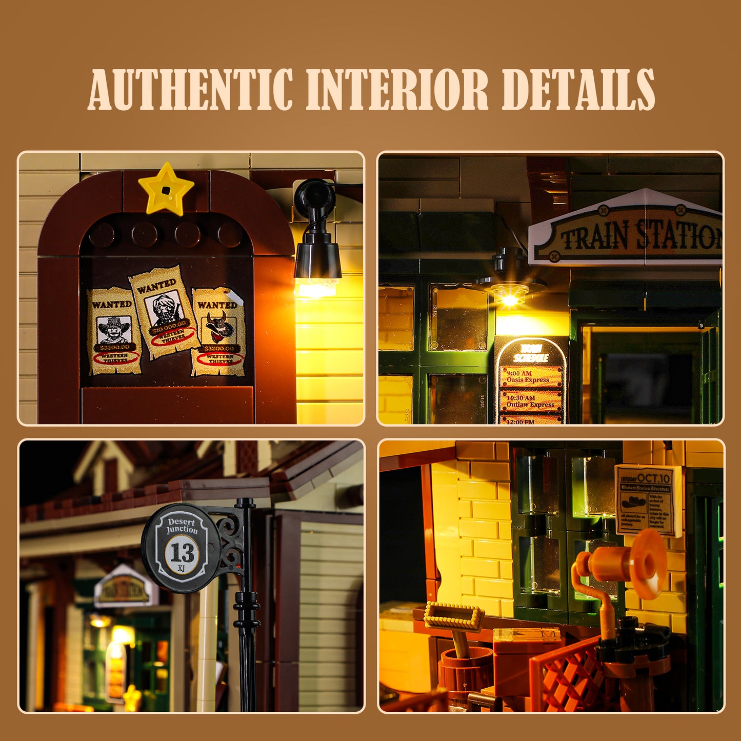 Lumibricks F9039 West Train Station Building Toy Set | 1974 PCS