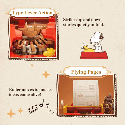 Pantasy 86917 Snoopy Typewriter Building Toy Set | 1500 PCS