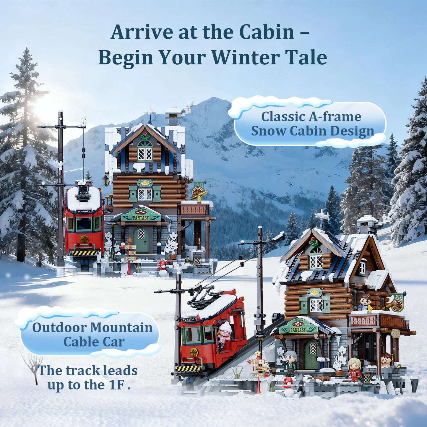 Pantasy 85033 Modular Building Summit Cabin Building Toy Set | 3135 PCS