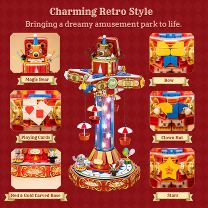 Pantasy 86003 Retro Collection Circus Paradrop Building Toy Set | 1680 PCS