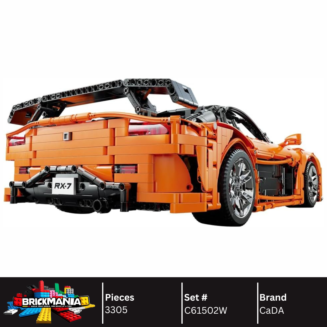 CaDA C61502W Mazda RX-7 Building Toy Set | 3305 PCS – Brickmania CaDA C61502W Mazda RX-7 Building Toy Set | 3305 PCS – Brickmania