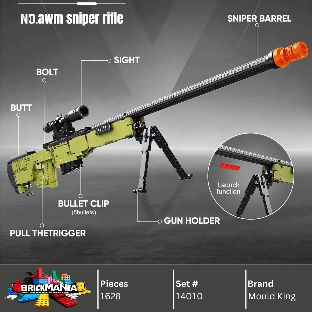 Mould King 14010 AWM Sniper Rifle Building Toy Set | 1628 PCS