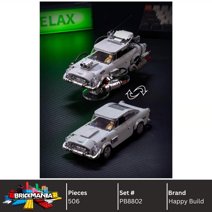 Happy Build PB8802 Silver Stream Soarer Building Toy Set | 506 PCS | Buildable Sports Car with Display Container