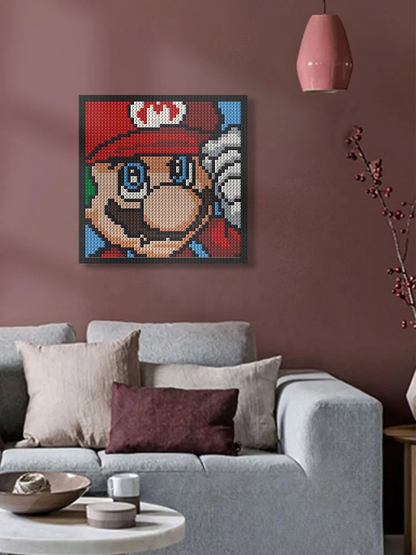 N0025 Mario Close-Up Mosaic Wall Art | 2304 PCS
