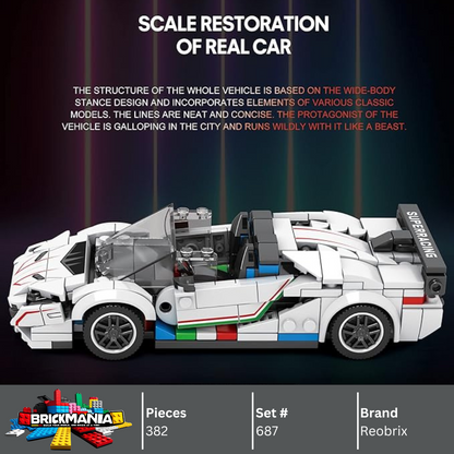 Reobrix 687 Lamborghini Aventador SVJ Building Toy Set | 382 PCS