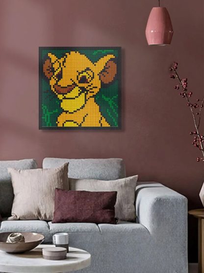 N0134 Simba Lion King Mosaic Wall Art | 2304 PCS
