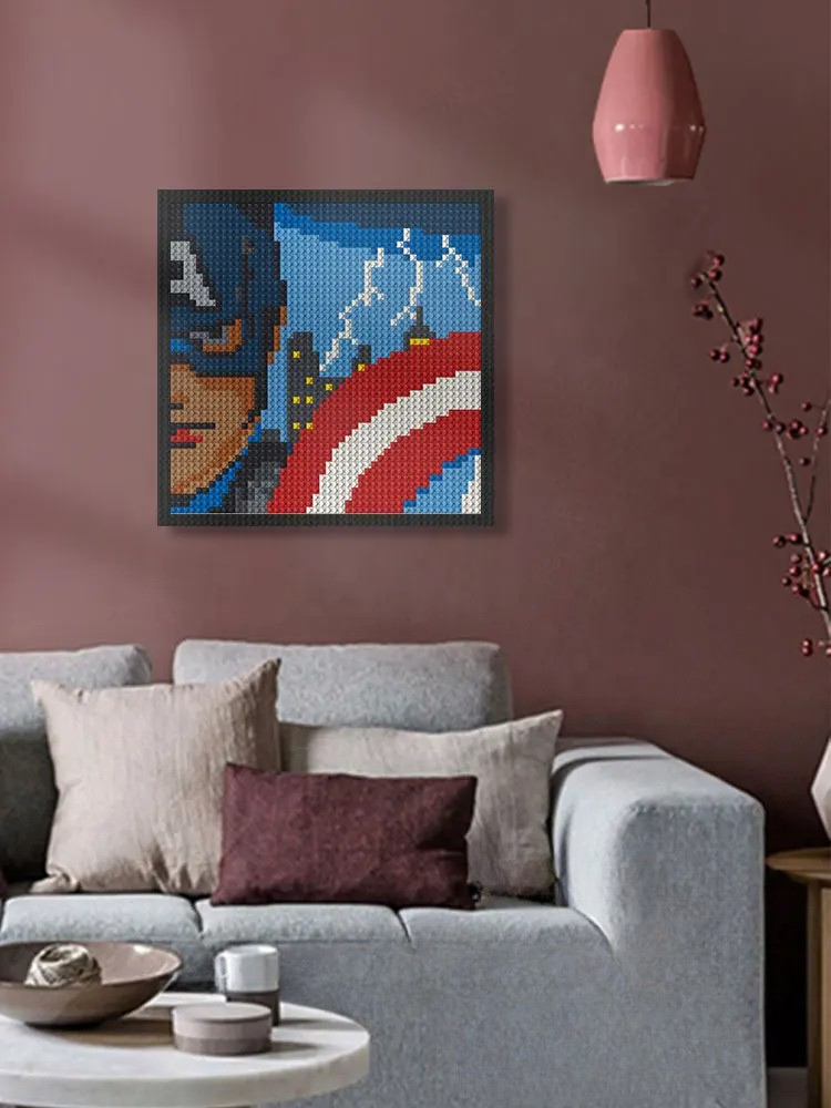 N0003 Captain America Mosaic Wall Art | 2304 PCS