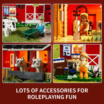Lumibricks F9037 The Cow Barn Building Toy Set | 1368 PCS