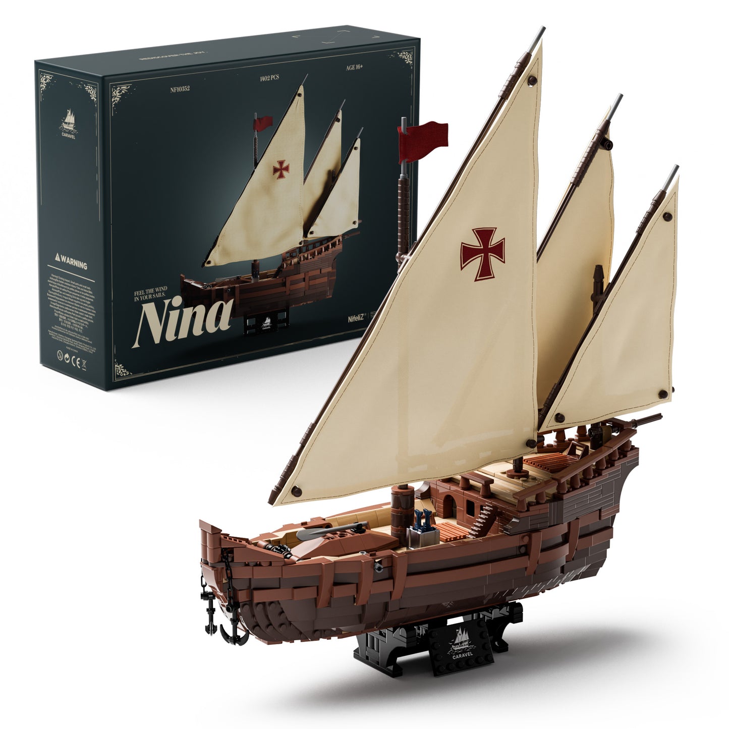 Nifeliz NF10352 Nina Sailing Ship Building Set | 1402 PCS