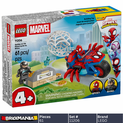 LEGO 11206 Marvel Spidey on his Motorcycle vs. Rhino | 61 PCS