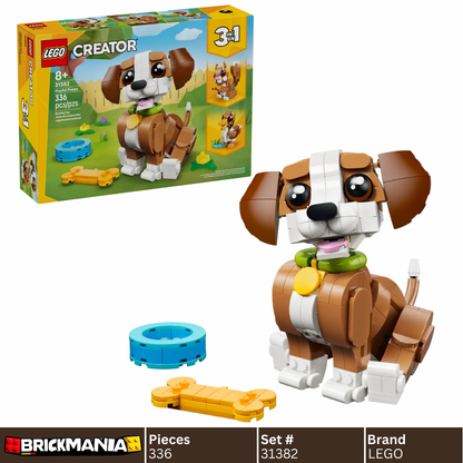 LEGO 31382 Creator 3-in-1 Cute Animals: Playful Puppy Dog | 336 PCS