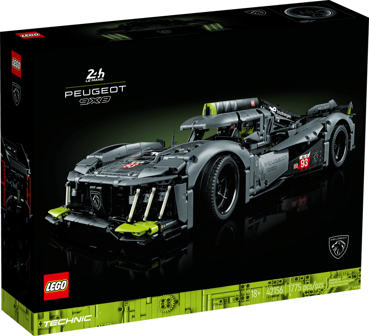 LEGO 42156 Technic PEUGEOT 9X8 24H Le Mans Hybrid Hypercar | 1775 PCS | Retired
