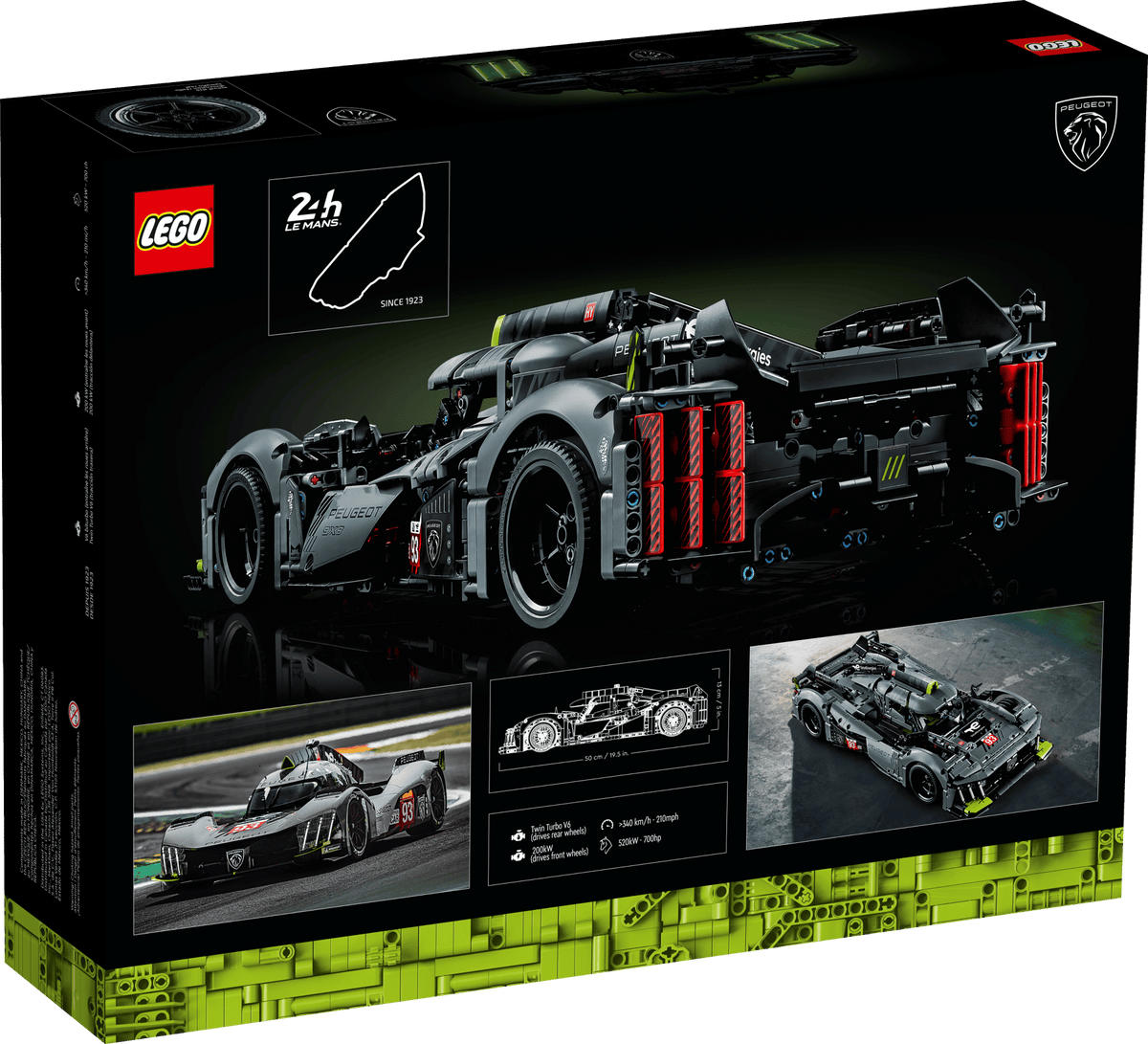 LEGO 42156 Technic PEUGEOT 9X8 24H Le Mans Hybrid Hypercar | 1775 PCS | Retired