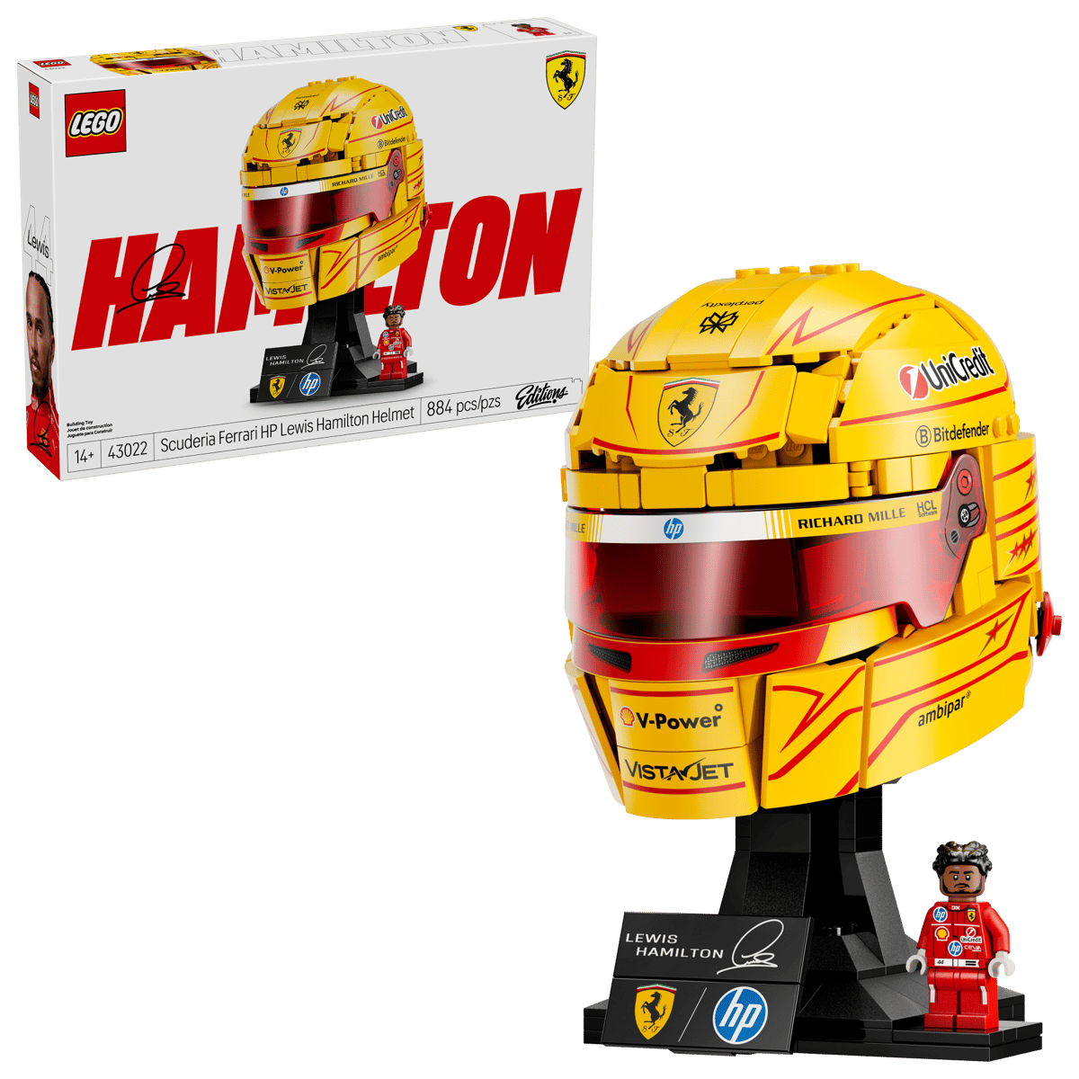 LEGO 43022 Editions Scuderia Ferrari HP Lewis Hamilton Helmet | 884 PCS
