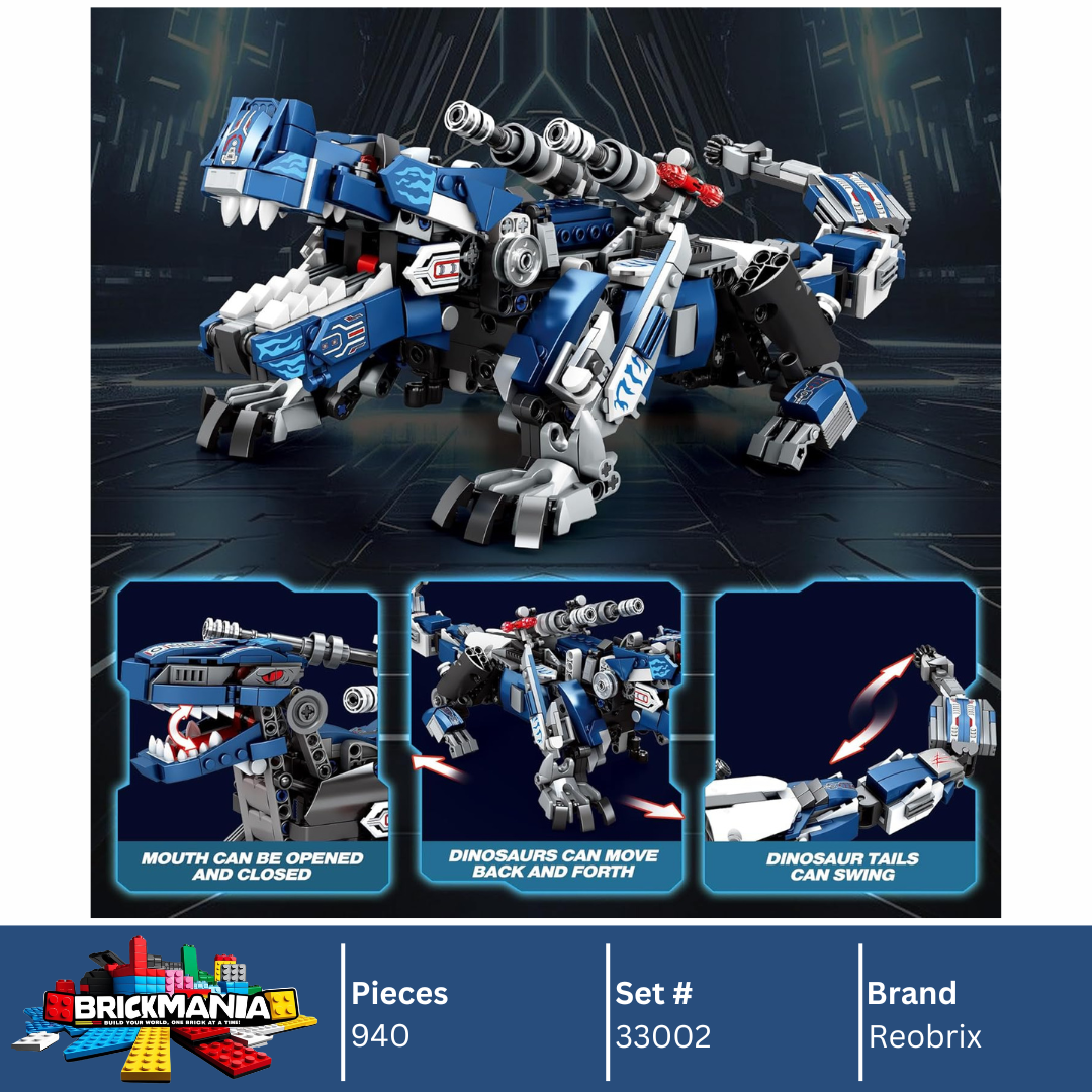 Reobrix 33002 Tyrannosaurus Rex 3 in 1 Building Toy Set | 940 PCS