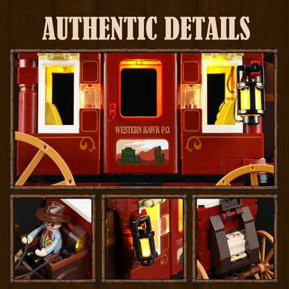 Lumibricks F9052 Western Stagecoach Building Toy Set | 293 PCS