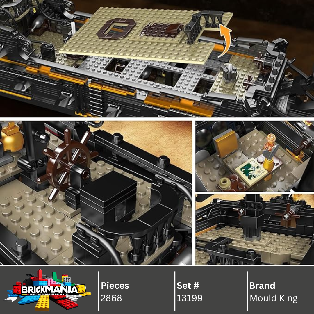 Mould King 13199 Black Pearl Pirates Ship Building Toy Set | 2868 PCS
