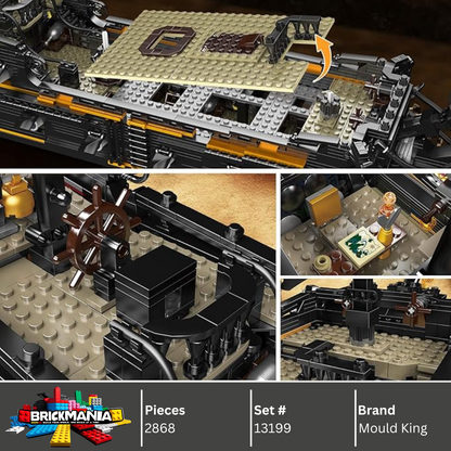 Mould King 13199 Black Pearl Pirates Ship Building Toy Set | 2868 PCS