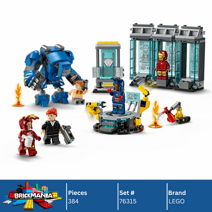 LEGO 76315 Marvel Iron Man's Laboratory: Hall of Armor | 384 PCS