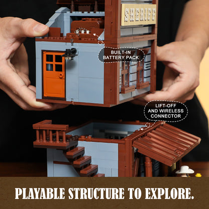 Lumibricks F9026 V2.0 Old West Sheriff's Office Building Toy Set | 1240 PCS