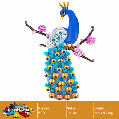 Mould King 10149 Peacock Wall Art Building Toy Set | 690 PCS