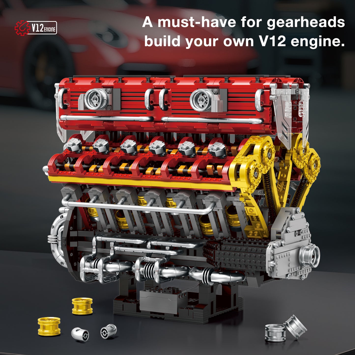 Reobrix 33017 V12 Engine Building Toy Set | 4719 PCS