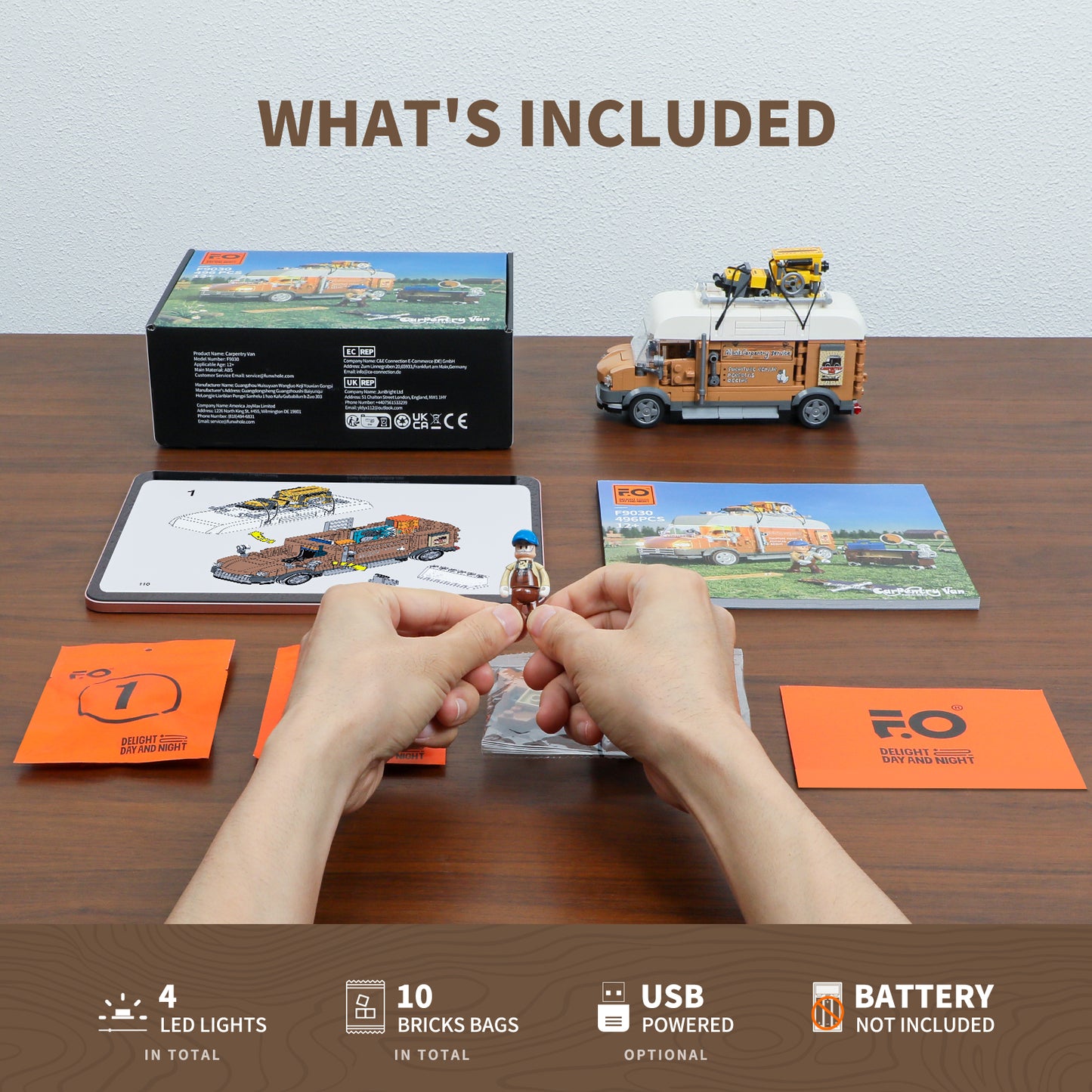 Lumibricks F9030 Carpentry Van Building Toy Set | 496 PCS