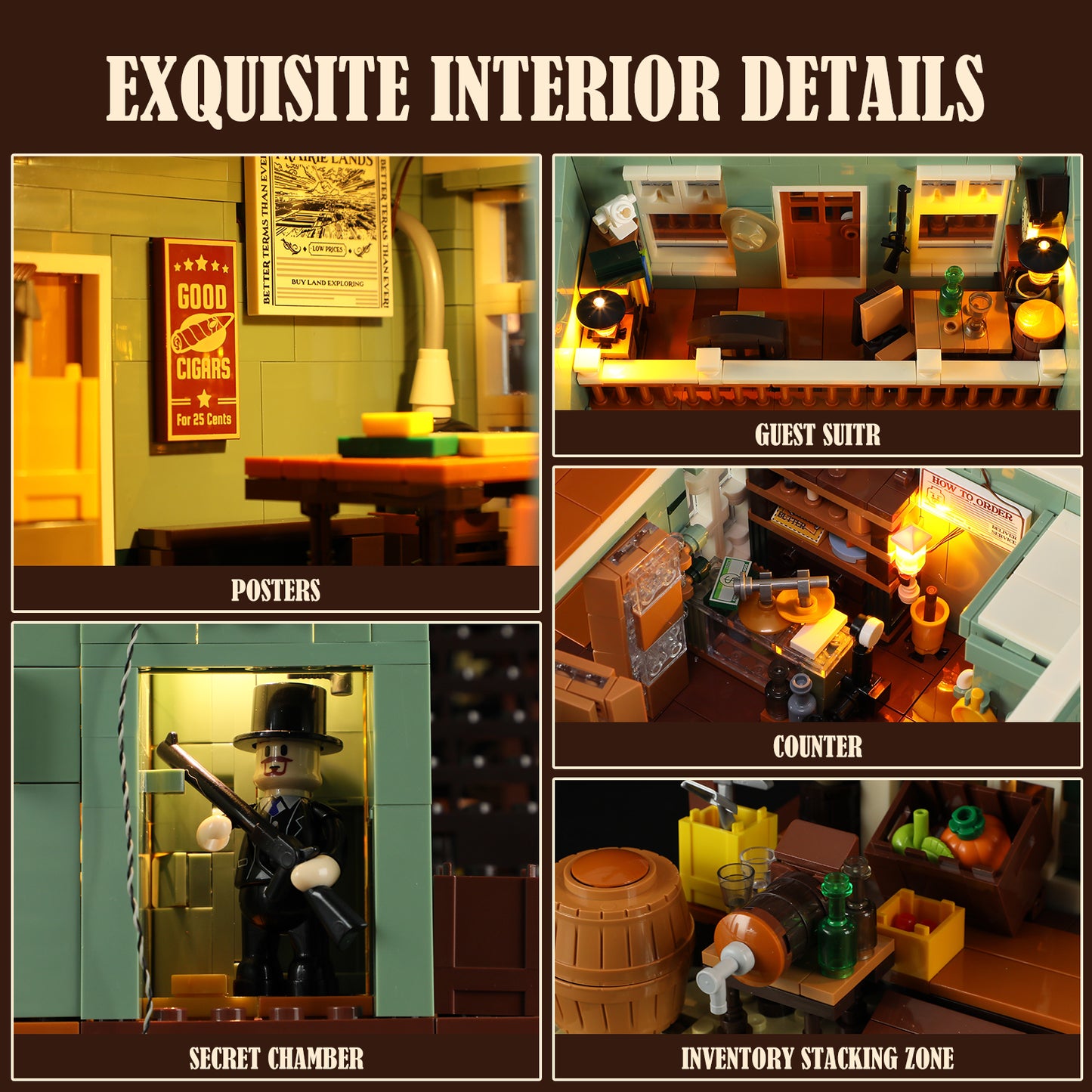 Lumibricks F9057 Old West General Store Building Toy Set | 1895 PCS