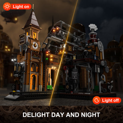 Lumibricks F9007 V2.0 Steampunk Train Station Building Toy Set | 1917 PCS