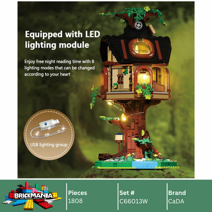 CaDA C66013W Tree House Library Building Toy Set | 1808 PCS