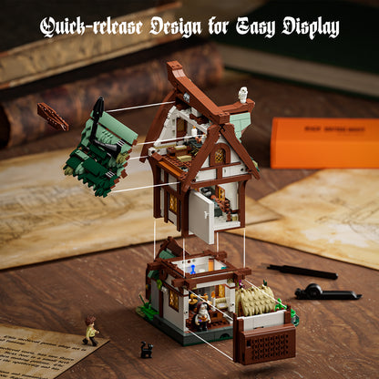 Lumibricks F9024 Medieval Apothecary Shop Building Toy Set | 1470 PCS