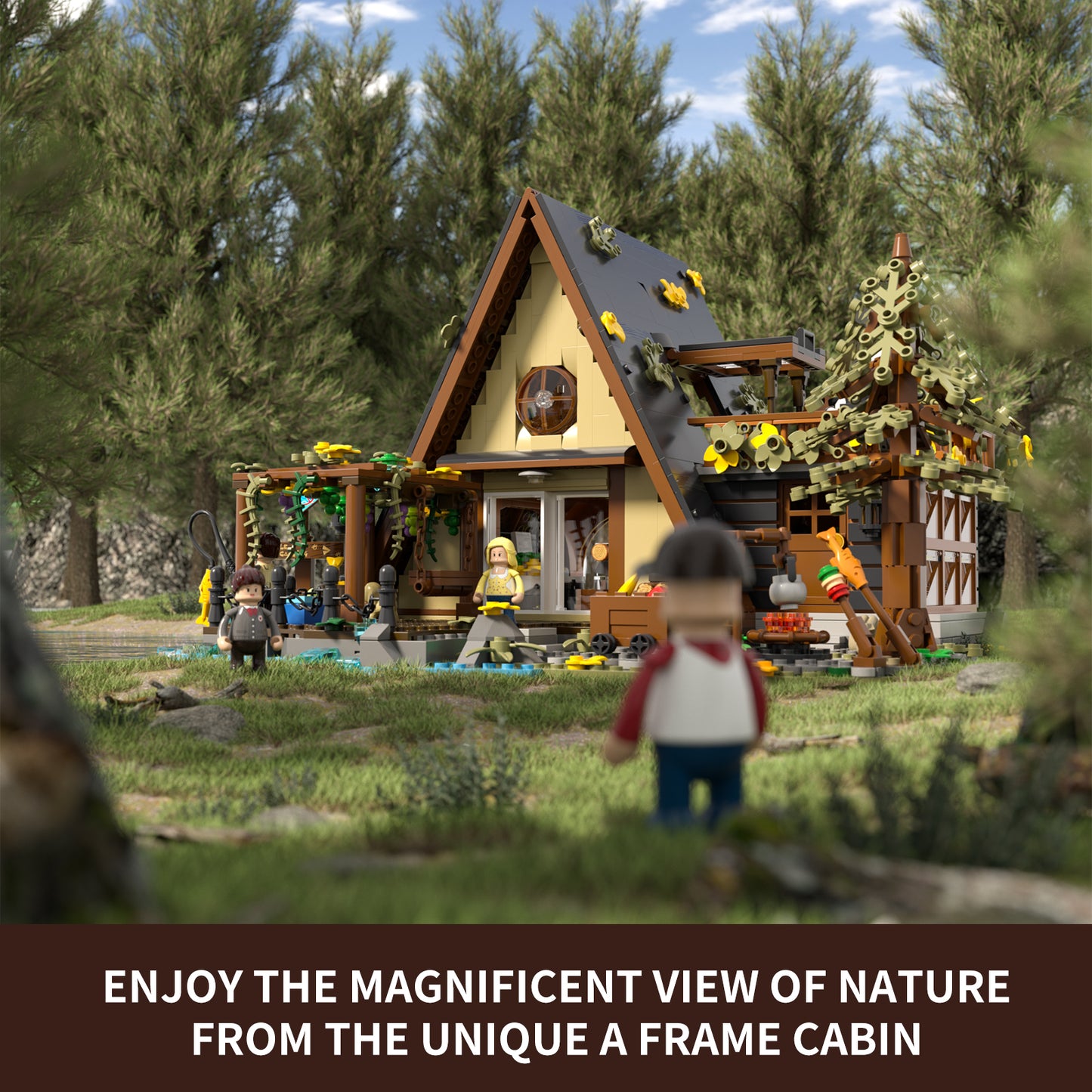 Lumibricks F9013 A-Frame cabin Building Toy Set | 2079 PCS