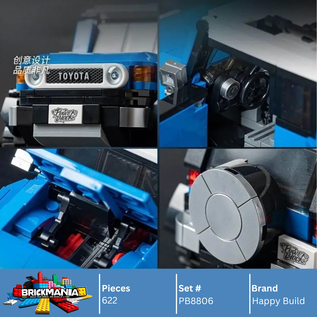 Happy Build PB8806 Toyota™ FJ Cruiser Building Toy Set | 622 PCS | Buildable Car with Display Container