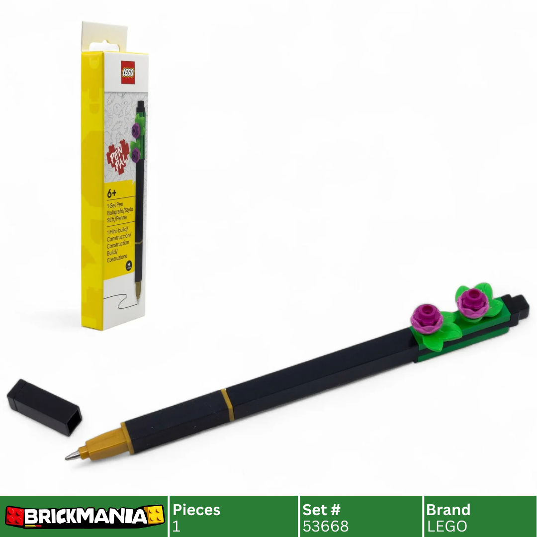 LEGO 53668 Stationery Pen Pal Gel Pen & Building Toy Botanical, Bright Purple