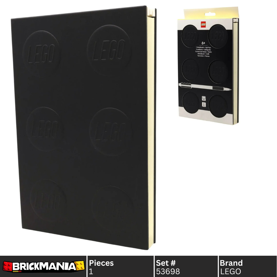 LEGO 53698 Stationery Locking Notebook with Gel Pen 2x3 Black