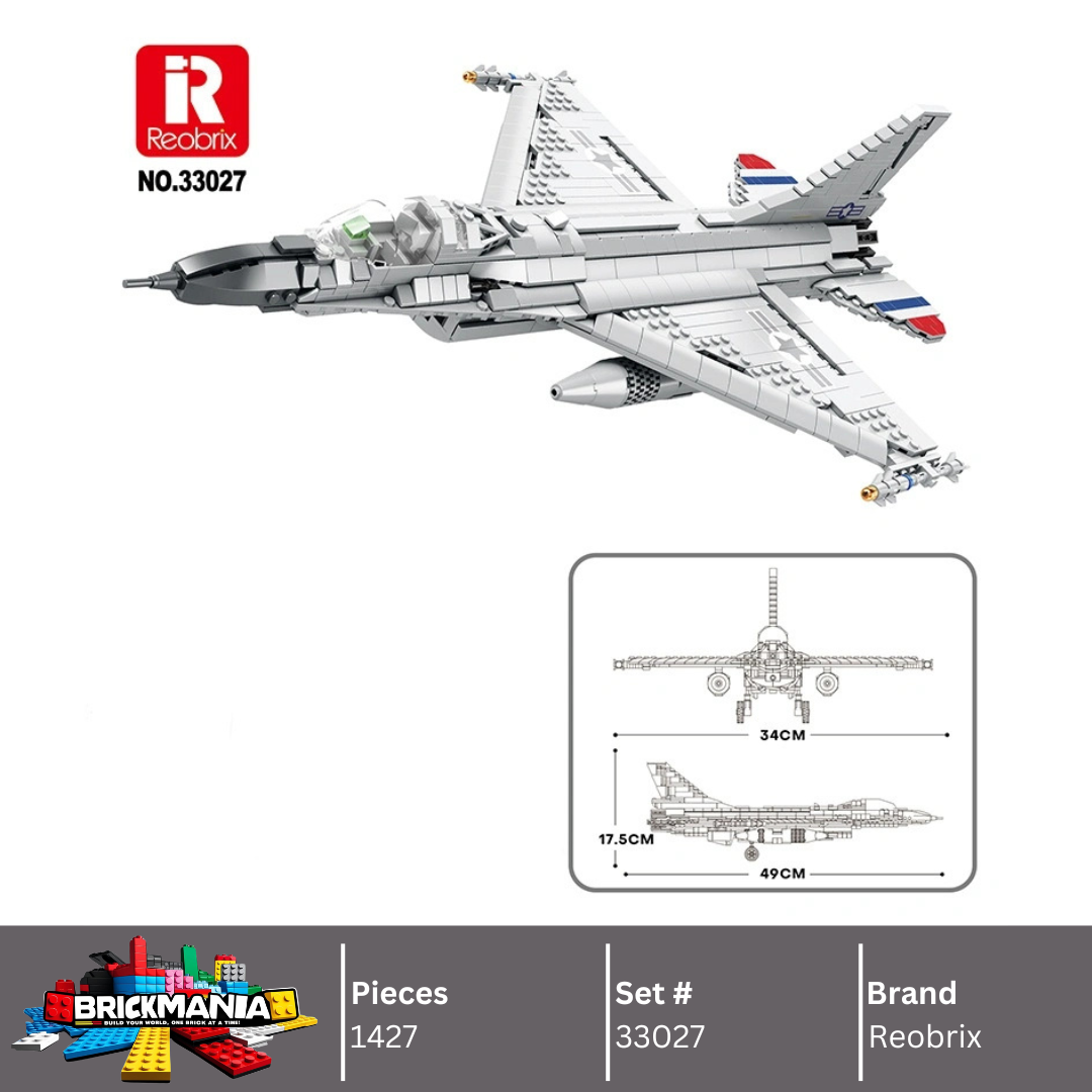 Reobrix 33027 F-16 Fighting Falcon Building Toy Set | 1427 PCS