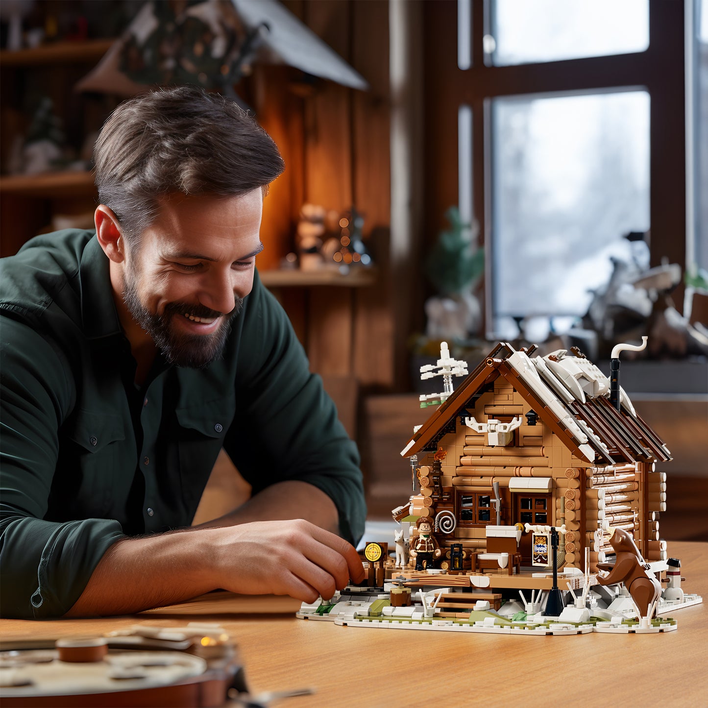 Lumibricks F9018 Hunting Cabin Building Toy Set | 2036 PCS