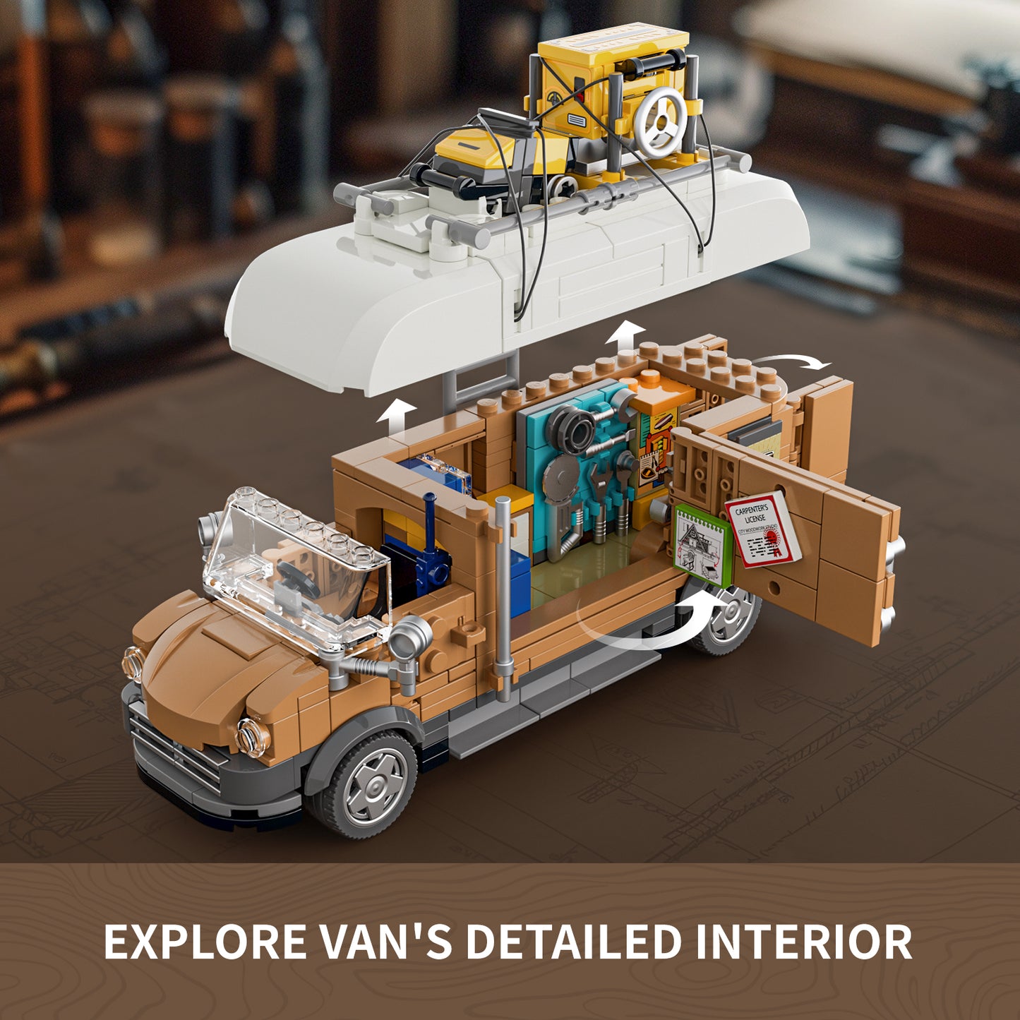 Lumibricks F9030 Carpentry Van Building Toy Set | 496 PCS