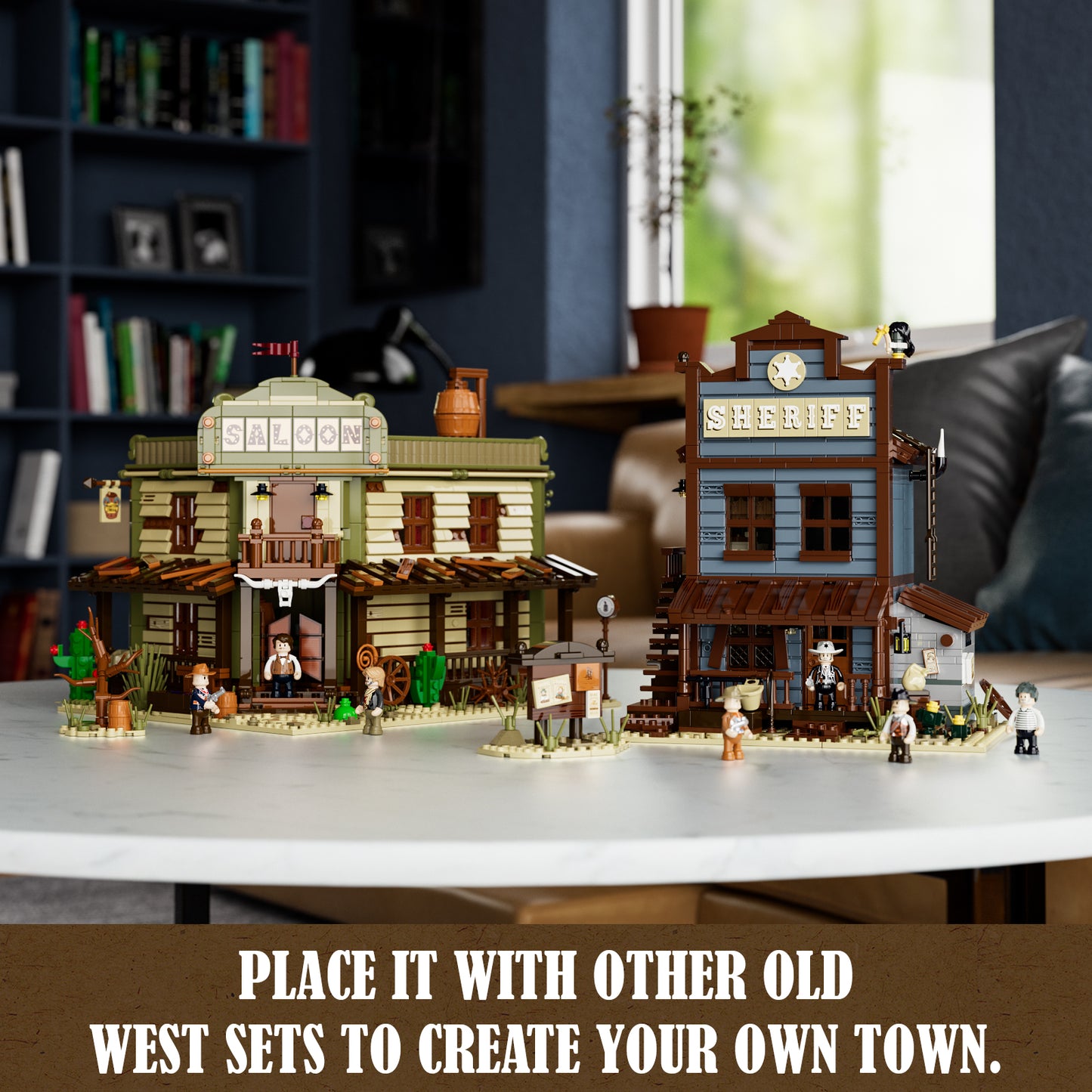 Lumibricks F9026 V2.0 Old West Sheriff's Office Building Toy Set | 1240 PCS