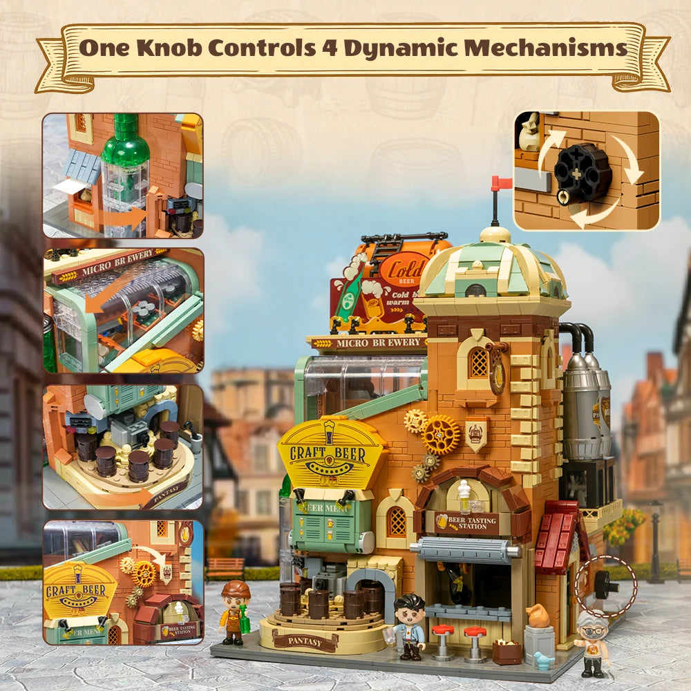 Pantasy 85023 Modular Building Craft Brewery Building Toy Set | 3095 PCS