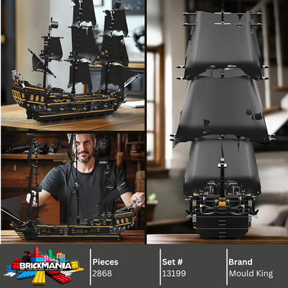 Mould King 13199 Black Pearl Pirates Ship Building Toy Set | 2868 PCS
