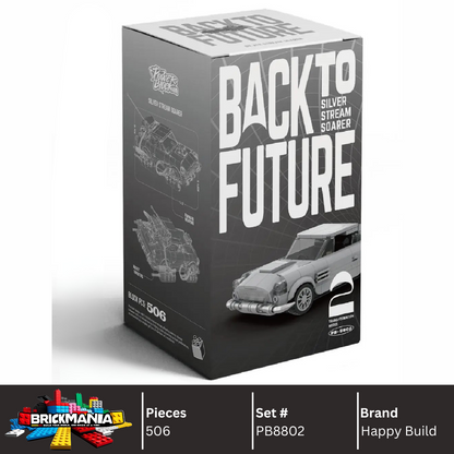 Happy Build PB8802 Silver Stream Soarer Building Toy Set | 506 PCS | Buildable Sports Car with Display Container