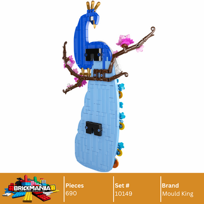 Mould King 10149 Peacock Wall Art Building Toy Set | 690 PCS