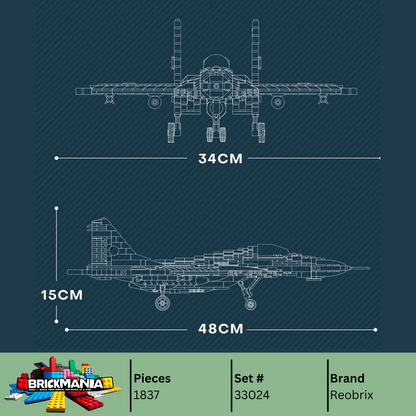 Reobrix 33024 MiG-29 Fighter Building Toy Set | 1837 PCS