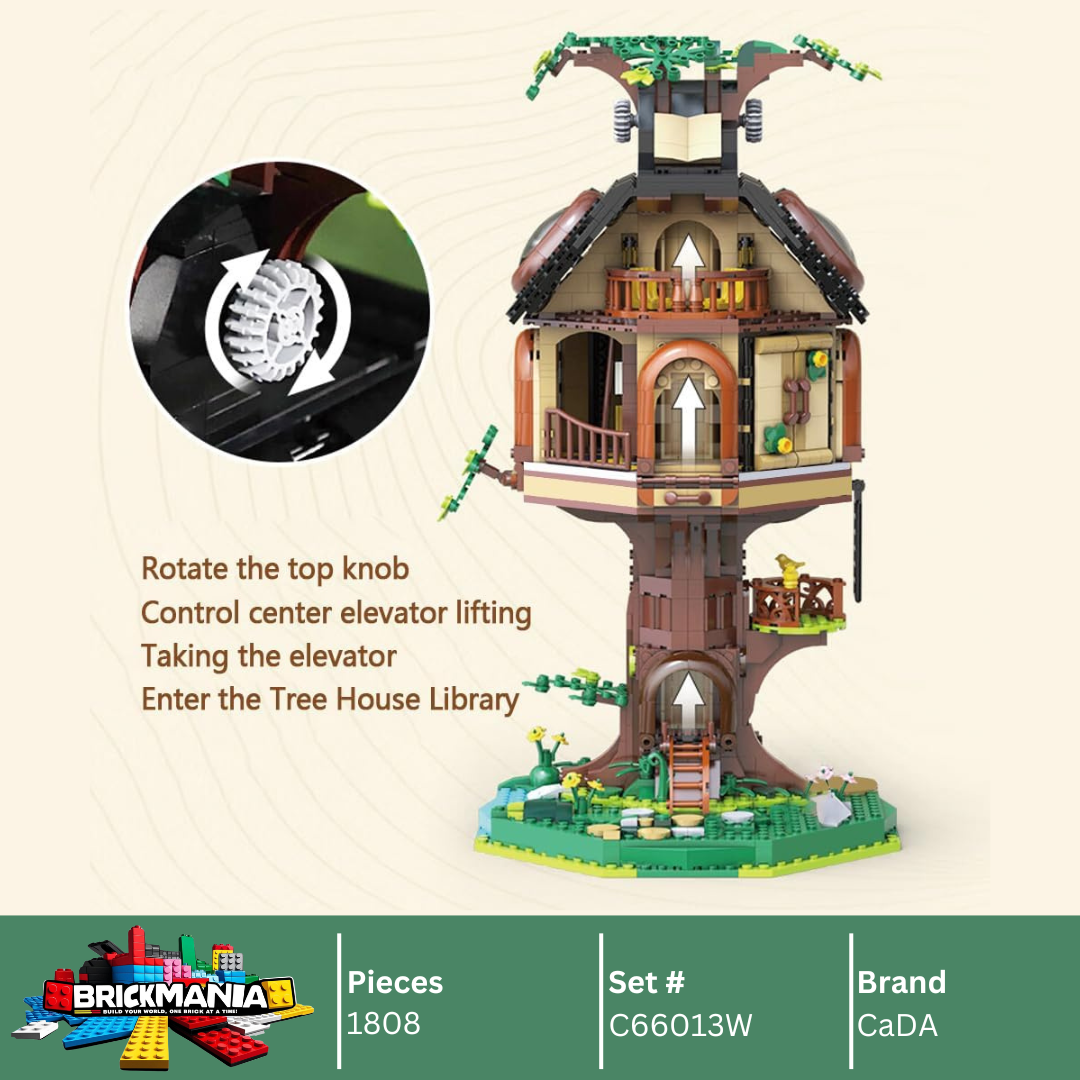 CaDA C66013W Tree House Library Building Toy Set | 1808 PCS