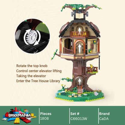 CaDA C66013W Tree House Library Building Toy Set | 1808 PCS